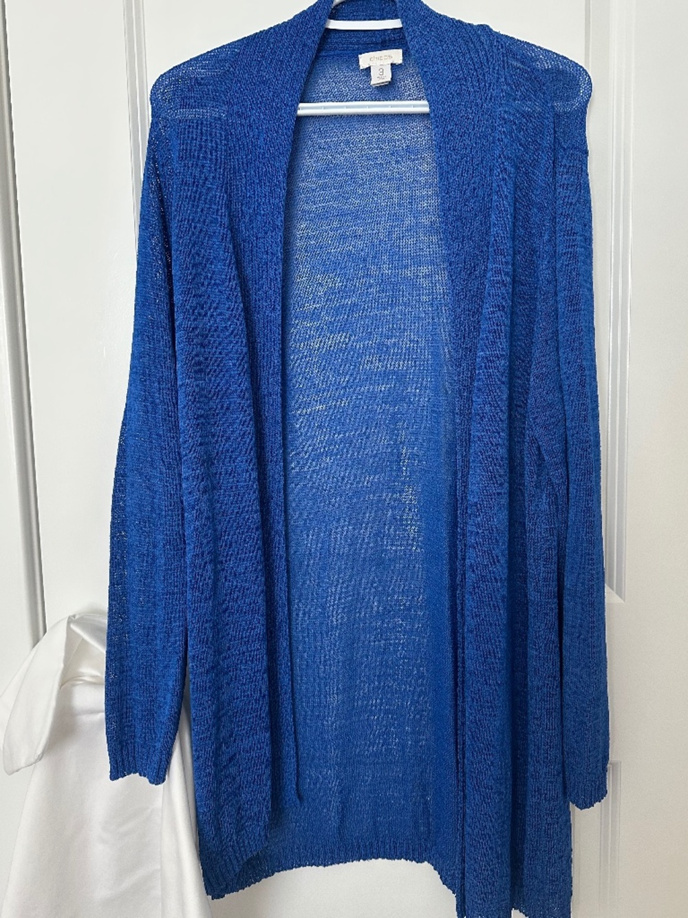 Chico's Women's Size 3 (XL/16) Stunning Cobalt Blue Open Long Length Cardigan